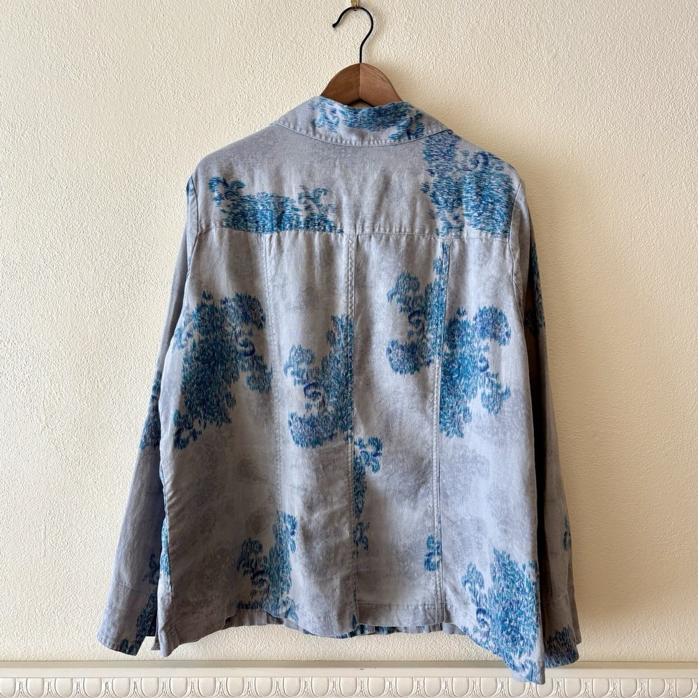 Coldwater Creek 100% linen unlined snap front‎ jacket - Picture 7 of 10